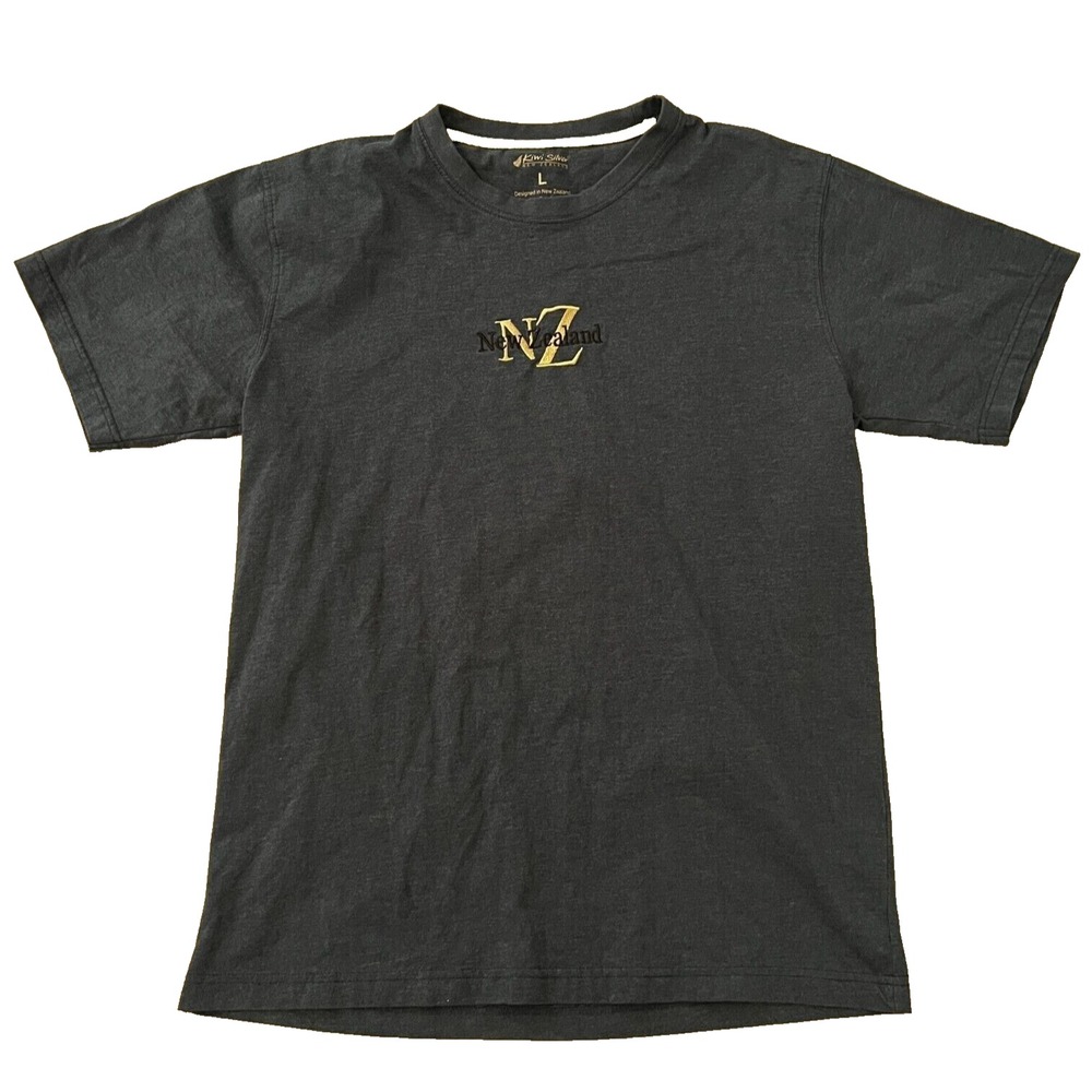Vintage New Zealand Shirt Mens Large Blue‎ Short Sleeve Destination Tee EUC